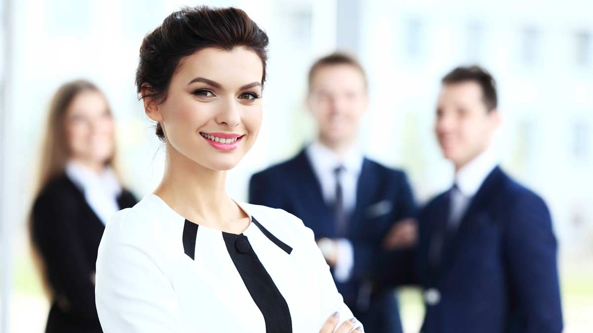 cinfident woman in great suit