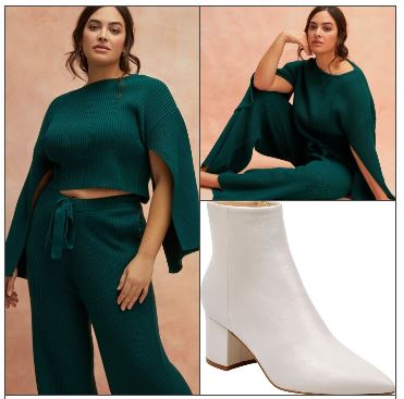 beautiful green holiday sweater set