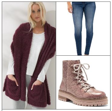 maroon sweater vest outfit