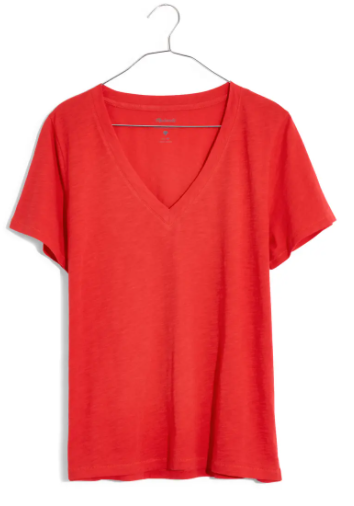 red-orange tee